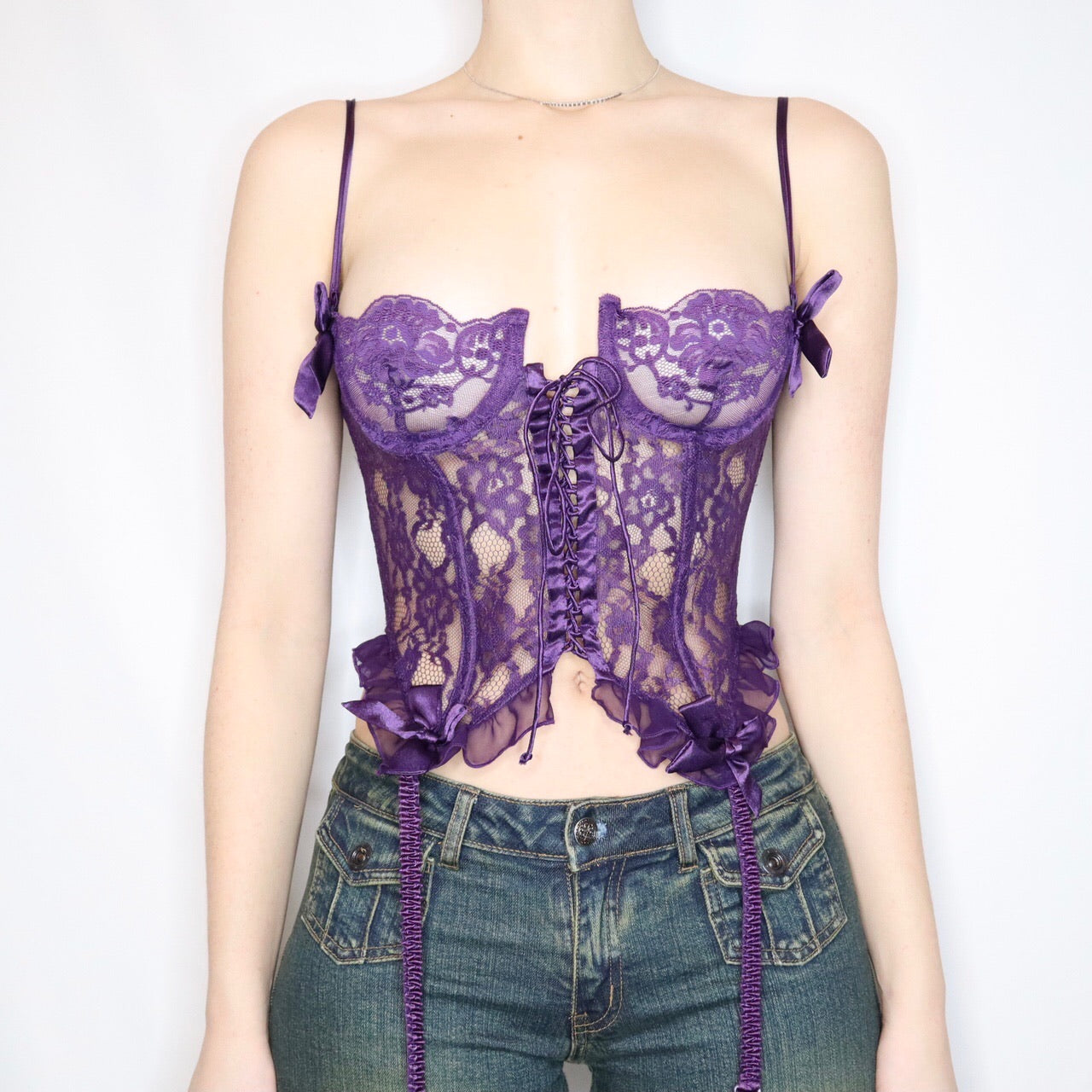 Mesh And Lace Bustier Purple Mesh And Black Lace Bustier Purple And Black Bustier Mesh And Lace Lingerie